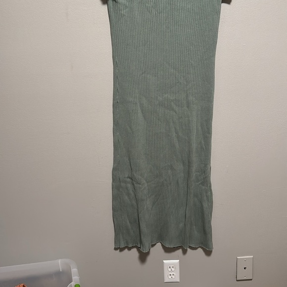 Sage Green Ribbed Varley Dress - Picture 3 of 5